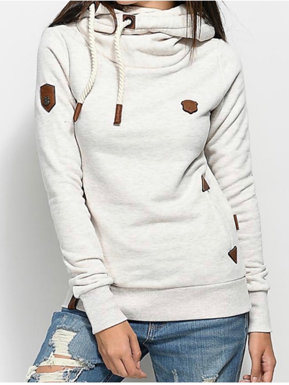 Naketano Darth X Oatmeal Cowl Neck Hoodie